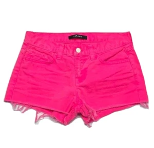 J Brand Cutoff Shortie Denim Shorts Womens Waist 28" Inseam 2" Frayed Hem Pink - Picture 1 of 9