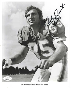 Signed 8x10 NICK BUONICONTI "HOF 01" Miami Dolphins Autographed photo JSA Cert - Picture 1 of 1