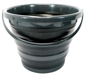 Falteimer Campingeimer Wassereimer Faltschüssel Camping faltbarer 10L schwarz - Bild 1 von 3