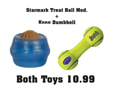 Starmark Treat Ball Med + Kong Dumbbell - NQP