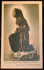 OLD SAINT FRANCIS OF ASSISI HOLY CARD . WRITTEN YEAR 1952 . SEE MY STORE CC208 - Picture 1 of 1