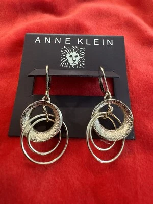 Anne Klein Leverback Gold Tone Drop Earring Brand New - Image 1 of 4