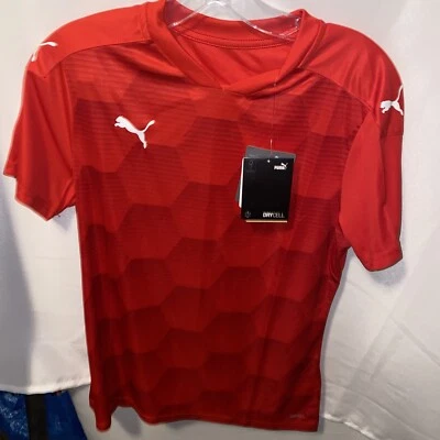 彪马 Team Final 21 中号红色辣椒球衣全新带标签 — 第 1/4 张图片