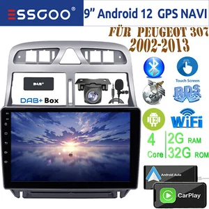 2+32G Android 12 Autoradio CarPlay GPS Navi DAB+ MIK Kamera Für Peugeot 2002-13 - Bild 1 von 13