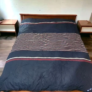 Nautica Mieola Twin Comforter And Sham Navy Red White Stripe - Picture 1 of 11