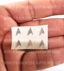 Mego Star Trek Insignia Emblem (6 pcs) Reflective Silver For 8” Action Figure - Picture 1 of 2