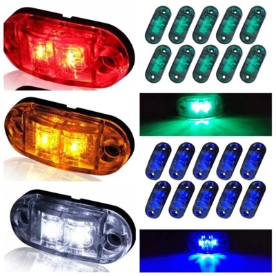 4/8Pcs 2 Leds Truck Trailer Lorry E4 Rear Side 12V Marker Lights Lamps Position - Image 1 of 4