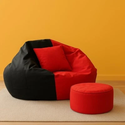 Bolsa feijão cadeira sofá apoio para os pés capa couro sintético sem feijão capa apenas XXXL - Imagem 1 de 4