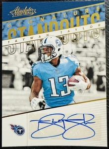π 2018 Panini Absolute Football Signature Standouts Auto #SS-TA Taywan TAYLOR - Picture 1 of 2