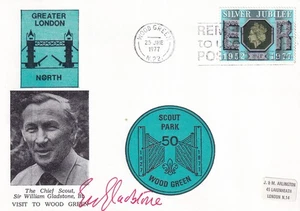 1977 COVER SIGNED BY CHIEF SCOUT SIR WILLIAM GLASDSTONE - Picture 1 of 1