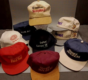 Vtg Lot Of 9 Snapback Farming AG Trucker Hats Dow Elanco Hornet Scorpion Magnum - Picture 1 of 16