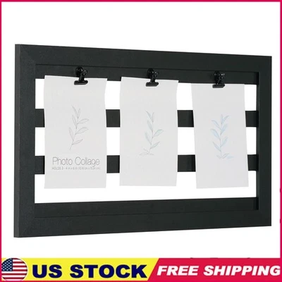 Marco de collage de fotos de madera negro para 3 imágenes decoración de pared de granja nuevo Foto 1 de 4
