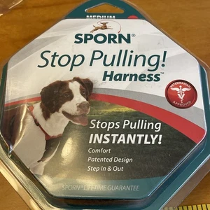 NEW Sporn Stop Pulling Dog Pet Harness Size Medium Neck 12-17” Red Black Comfort - Picture 1 of 5