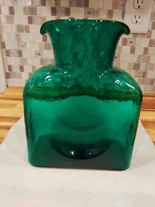 Vintage Blenko #384 Smaragdgrün Doppel Ausgießer Wasserkaraffe Krug Dekanter - Bild 1 von 10