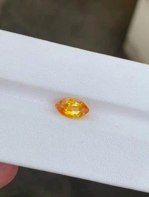 Piedra preciosa LG suelta LG de 10 quilates+ zafiro naranja natural corte marquesa CERTIFICADA Foto 1 de 4