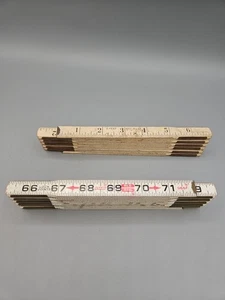 Vintage Lufkin USA MADE Wooden Folding Ruler 6 FT X 1/2” 2 Way Lot 2 - Picture 1 of 6