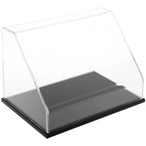 Plymor Clear Acrylic Slanted Front Case w/ Black Base, 12" W x 8" D x 8" H - Picture 1 of 1
