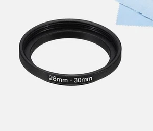 28mm 30mm 28-30 Step Up Filter Ring Stepping Adapter metal anodized Blak + cloth - Picture 1 of 1