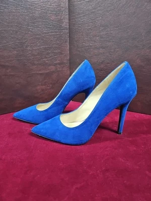 Zapatos de tacón alto para mujer Qupid " Show 01" azul real gamuza talla 10 Foto 1 de 4