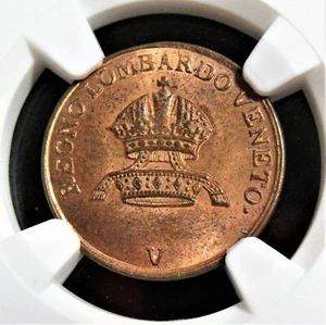 Italy: Lombardy-Venetia. Ferdinand I Centesimo 1846-V MS64 Red NGC. - Picture 1 of 4