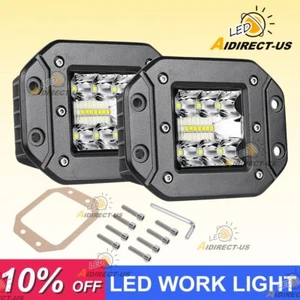 2x 5" 260W Flush Mount LED Lights Pods Backup Reverse Rear Bumper Off Road 4WD - Picture 1 of 10
