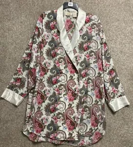 Vintage Victoria's Secret Floral Paisley Cardigan Sleep Shirt Top Size Large - Picture 1 of 12