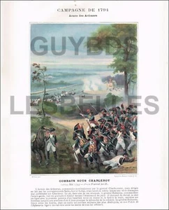 TYPOGRAVURE XIXe ARMéE 1794 COMBATS sous CHARLEROY - Imagen 1 de 1
