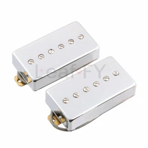 Humbucker Sized P90 Alnico V Bridge & Neck Guitar Pickup Set Chrome - Picture 1 of 6