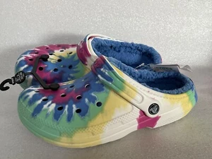 Zueco Crocs Clásico Forrado Tie Dye Adulto Talla M6/W8 Polvo Azul Multicolor Nuevo - Imagen 1 de 13