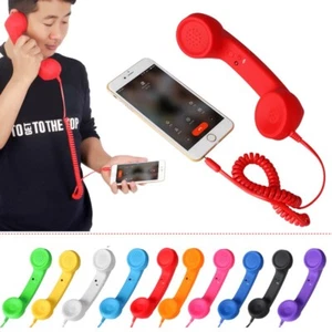 Retro Telephone 3.5mm Jack Handset Phone Classic Receiver For Android Iphone - Zdjęcie 1 z 21