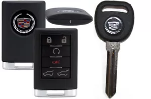 NEW CADILLAC OEM SMART PROX KEYLESS FOB TRANSMITTER 5923887 22756465 + LOGO KEY - Picture 1 of 1