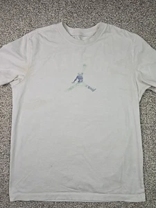Jordan Shirt Mens Medium White T Shirt Jumpman Logo Athleisure Double Sided - Picture 1 of 20