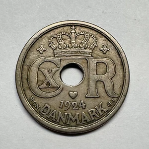 1924 Denmark 25 Ore - Beautiful Coin - #B-016 - Picture 1 of 2