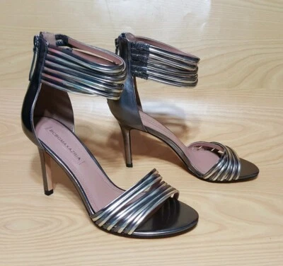 Zapatos de tacón de aguja con correa al tobillo BCBG Max Azria zapatos de mujer de cuero EE. UU. 8,5 EUR 38,5 Foto 1 de 4