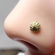 Tiny Indian Nose Stud, Antique gold finish nose ear ring, Push Pin nase stud 