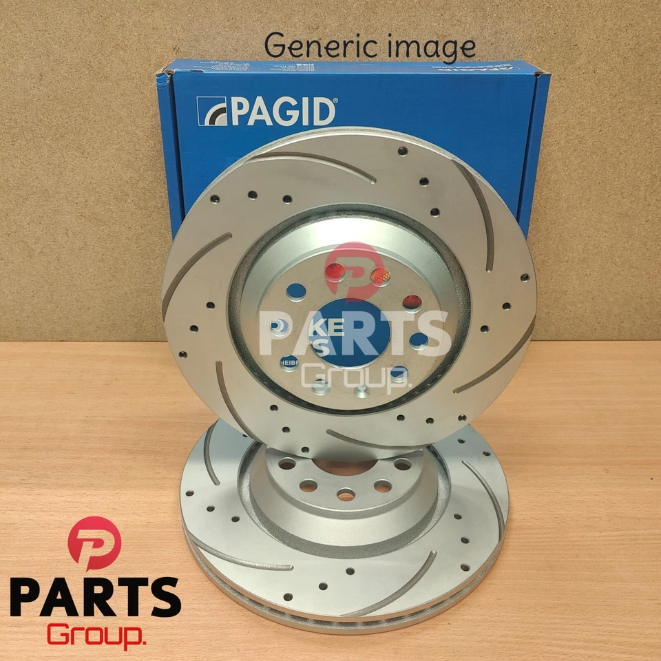 FOR VW JETTA 2.0 TFSI MK4 2010-2014 -  FRONT PAGID DRILLED AND GROOVED DISCS - Image 1 of 1
