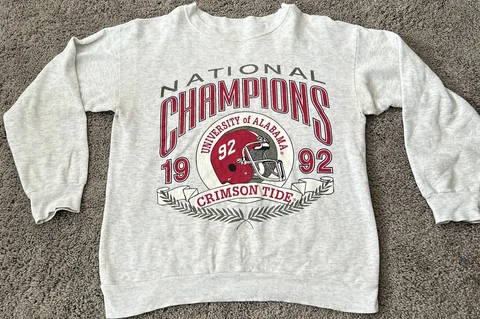 Vtg Alabama Sweat Shirt Mens Large Crew Neck Champions 1992 Graphic University Cover
