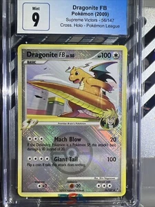 🔥🔥Pokémon Dragonite FB (2009) Crosshatch Holo Pokémon League 56/147 CGC 9 - Picture 1 of 12
