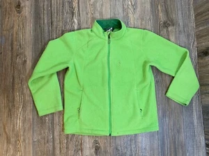 Vintage L.L Bean Lime Green Fleece Jacket Large Size 14-16 Large - Picture 1 of 6
