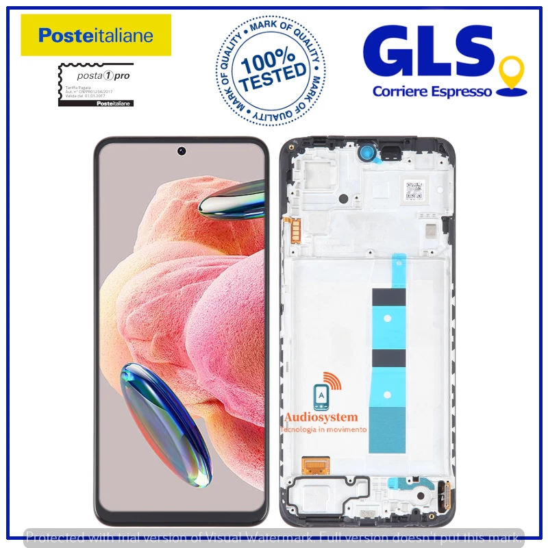 DISPLAY TOUCH SCREEN+FRAME XIAOMI REDMI NOTE 12 4G 23021RAA2Y SCHERMO VETRO NERO - Immagine 1 di 1