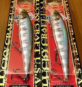 2 Lucky Craft Pointer 128 SP Minnow Jerkbait esche ZEBRA MS GHOST MINNOW - Foto 1 di 5