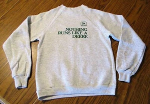 John Deere Nothing Runs Like A Deere Sweatshirt Youth 14/16  1968 Trademark Logo - Picture 1 of 7