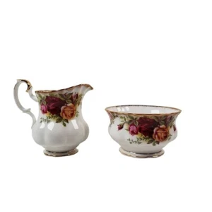 Royal Albert Old Country Roses Creamer & Sugar Bowl Bone China Vintage - Picture 1 of 9