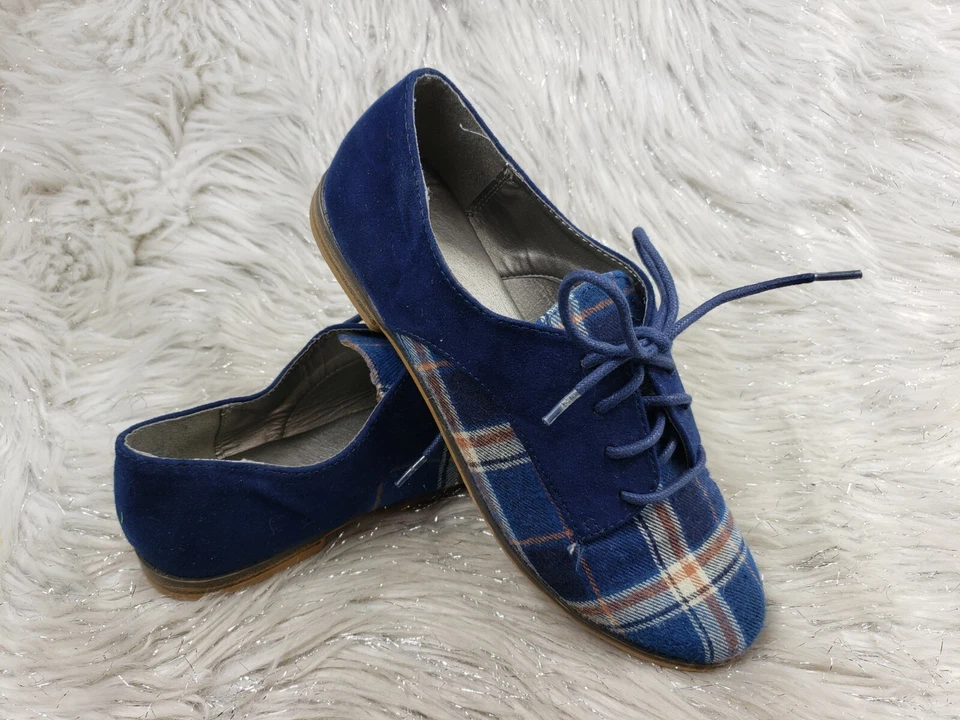 Zapatos informales QUPID azul a cuadros talla US 6,5 EUR 37,5 Foto 1 de 4