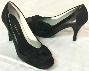 ENZO ANGIOLINI EA Karie Flexo Sole Black Leather/Suede Round Toe Pumps~5.5M - Picture 1 of 11