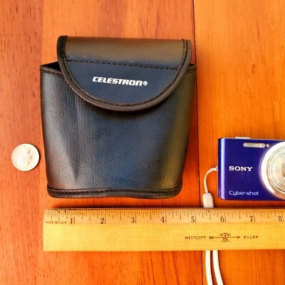 PRISTINE Celestron Binoculars Binocular Camera Black Leather Case 5.25x6x2.75" - Image 1 of 4