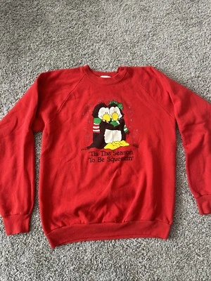 Sudadera De Colección Años 80 The Reiss Corporation Mujer’s Red Penguin Gráfico XL Foto 1 de 4