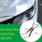 2&#215;Real Carbon Fiber Headlight Eyebrow Eyelid Trim Fit For Toyot@ Camry 2018-2019