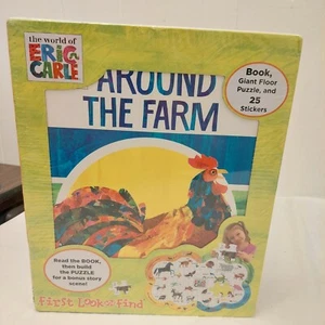 The World of Eric Carle First Look and Find Set Book Floor Puzzle Stickers NIB - Picture 1 of 7