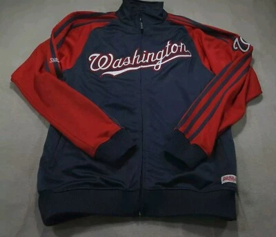 Abrigo azul cortavientos mediano de los Washington Nationals Jacket Stitches para hombre Foto 1 de 4